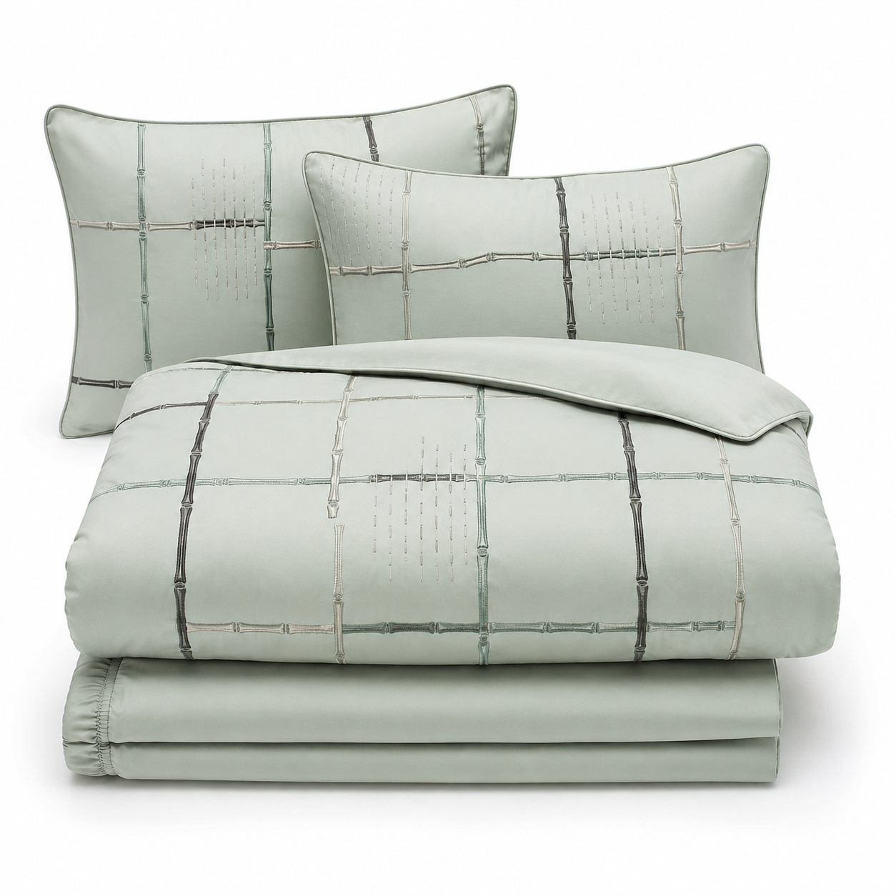 Bamboo Rain Grid Four-Piece Bedding Set