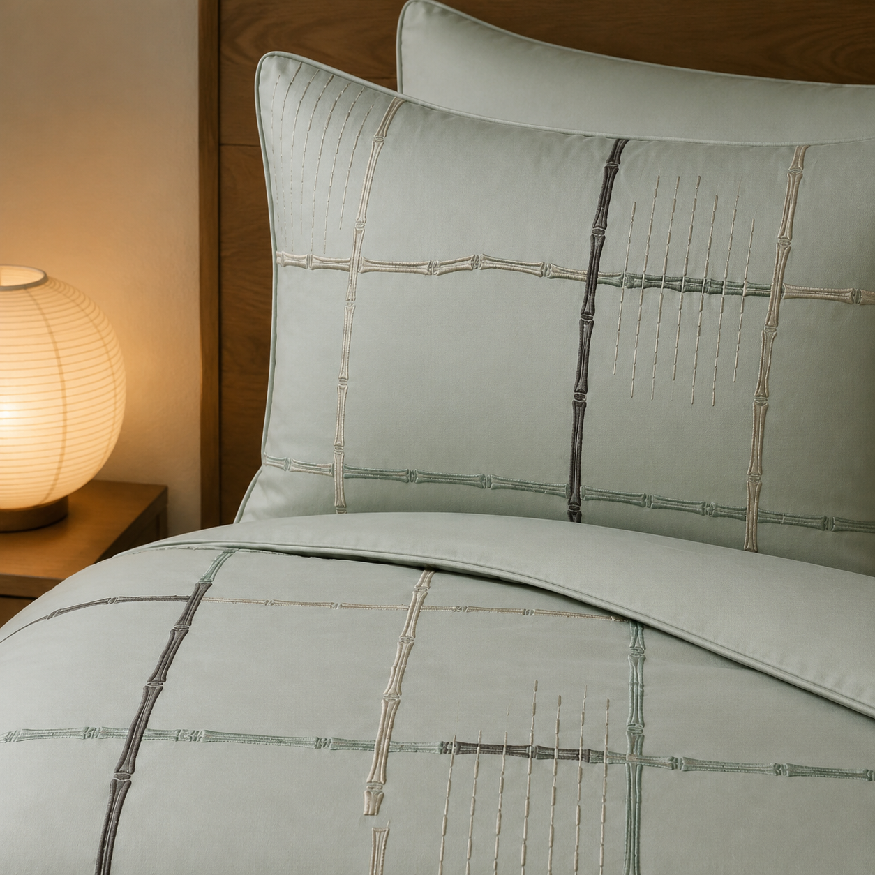 Bamboo Rain Grid Four-Piece Bedding Set