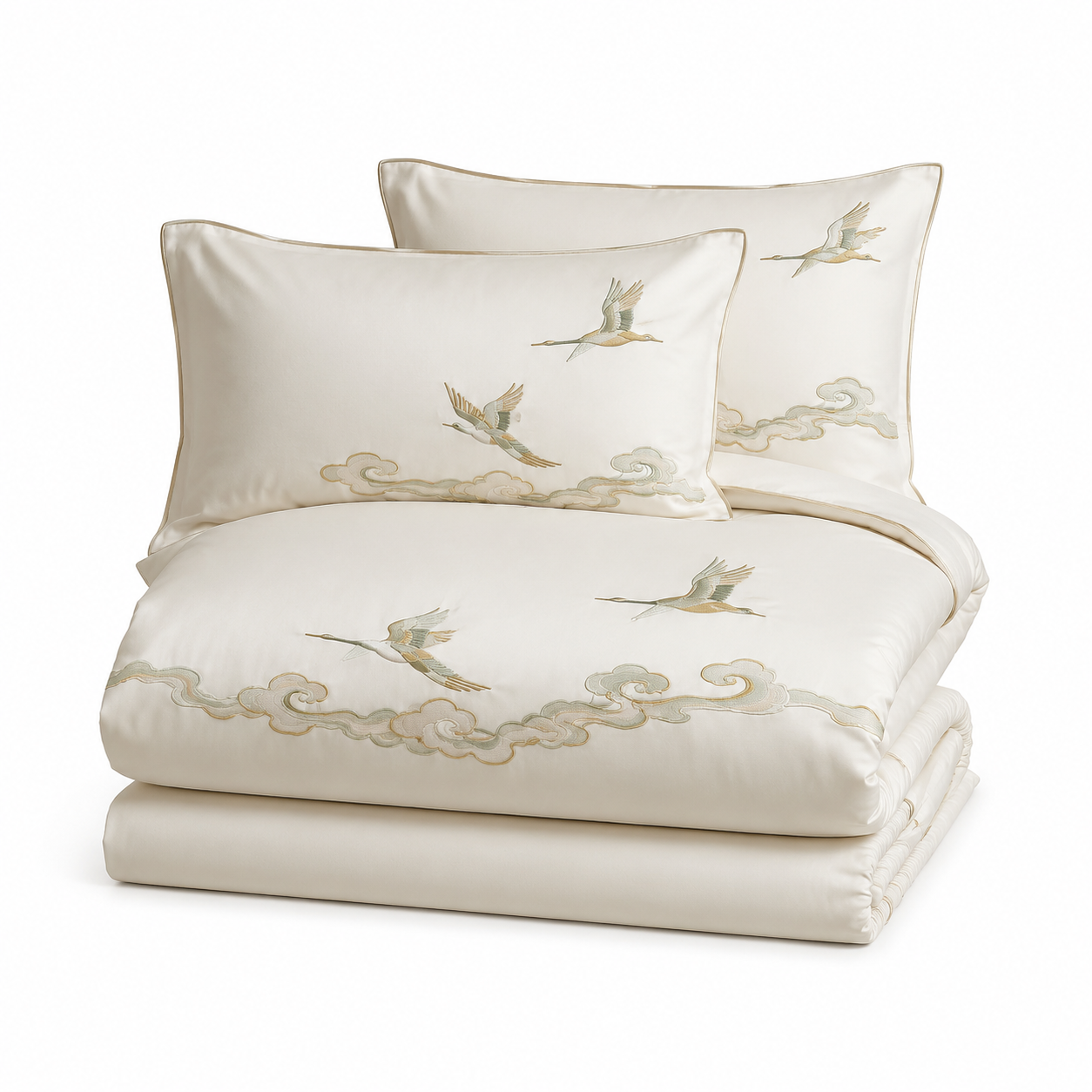 Cloudfold Crane Four-Piece Bedding Set