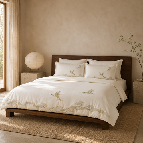 Cloudfold Crane Four-Piece Bedding Set