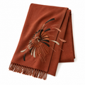 Fanburst Chrysanthemum Embroidered Throw