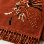 Fanburst Chrysanthemum Embroidered Throw