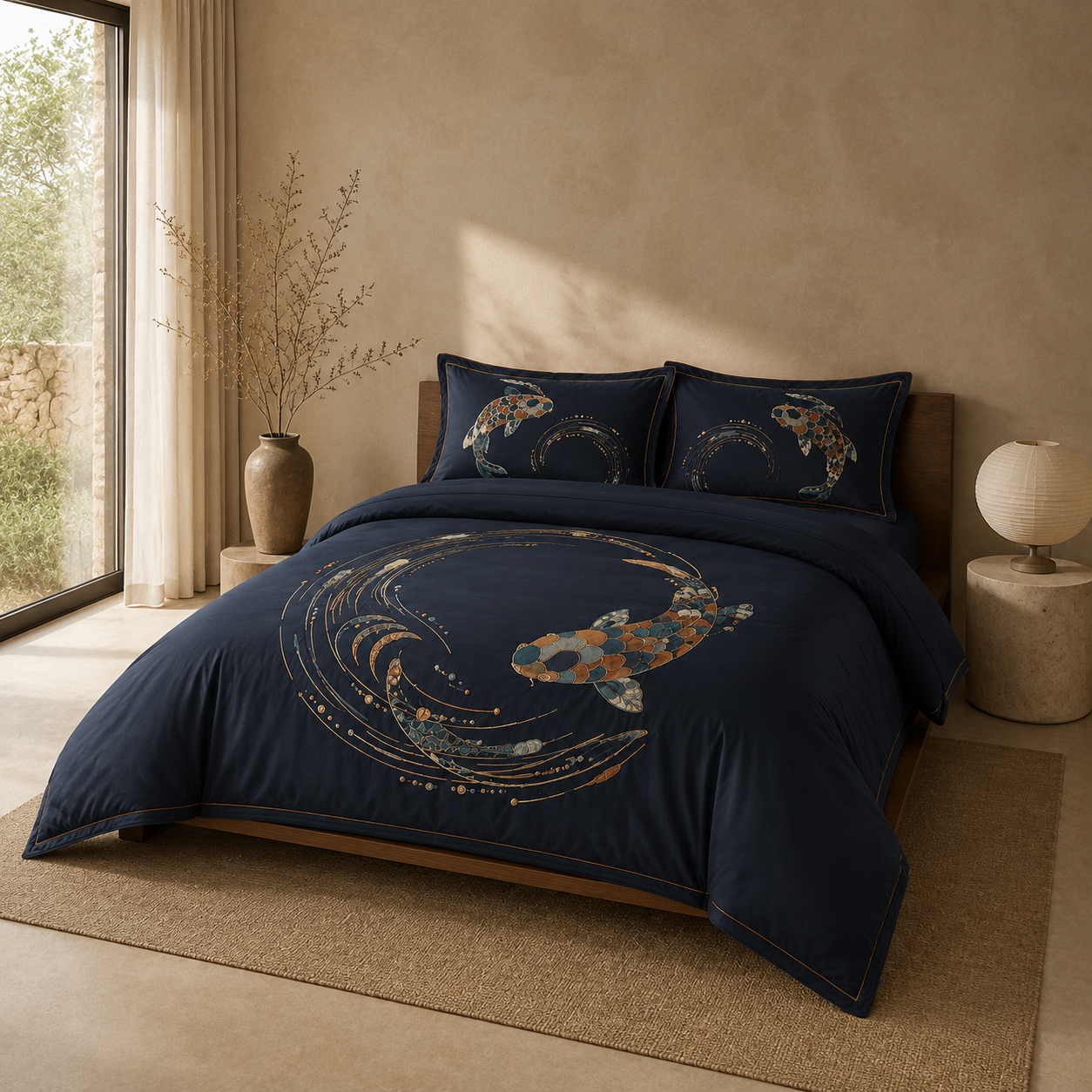 Koi Current Nocturne Four-Piece Bedding Set