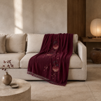 Lantern Camellia Embroidered Throw