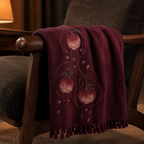Lantern Camellia Embroidered Throw