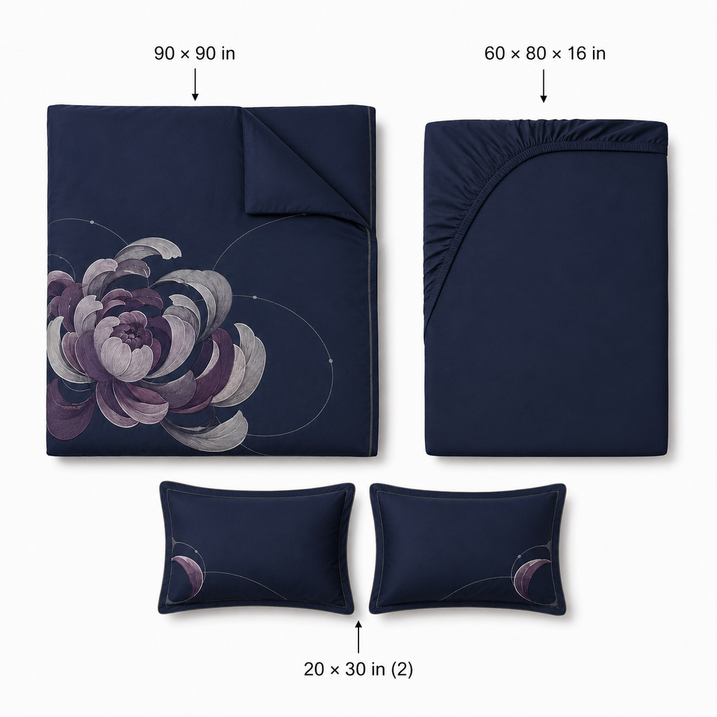 Moonpetal Arc Four-Piece Bedding Set