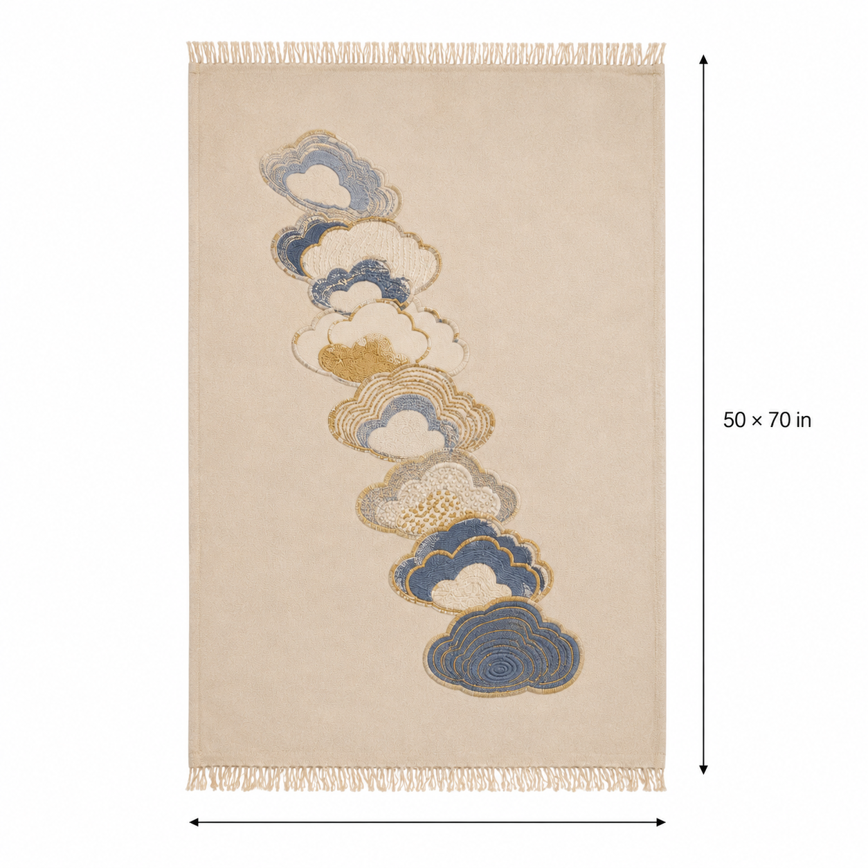 Ninefold Cloud Embroidered Throw