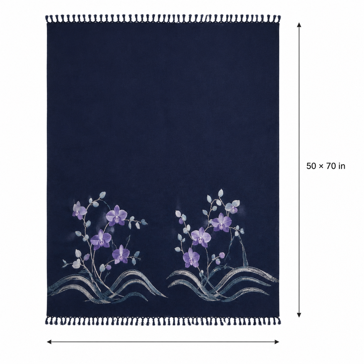 Orchid Tide Embroidered Throw