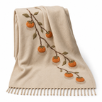Persimmon Branch Embroidered Throw