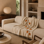 Persimmon Branch Embroidered Throw