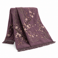 Plum Lattice Embroidered Throw