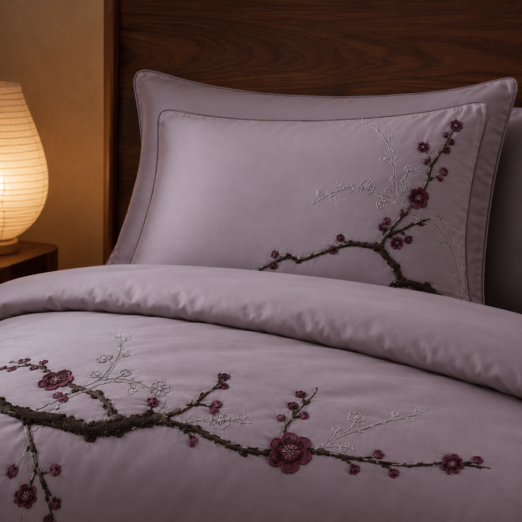 Plum Shadow Courtyard Four-Piece Bedding Set