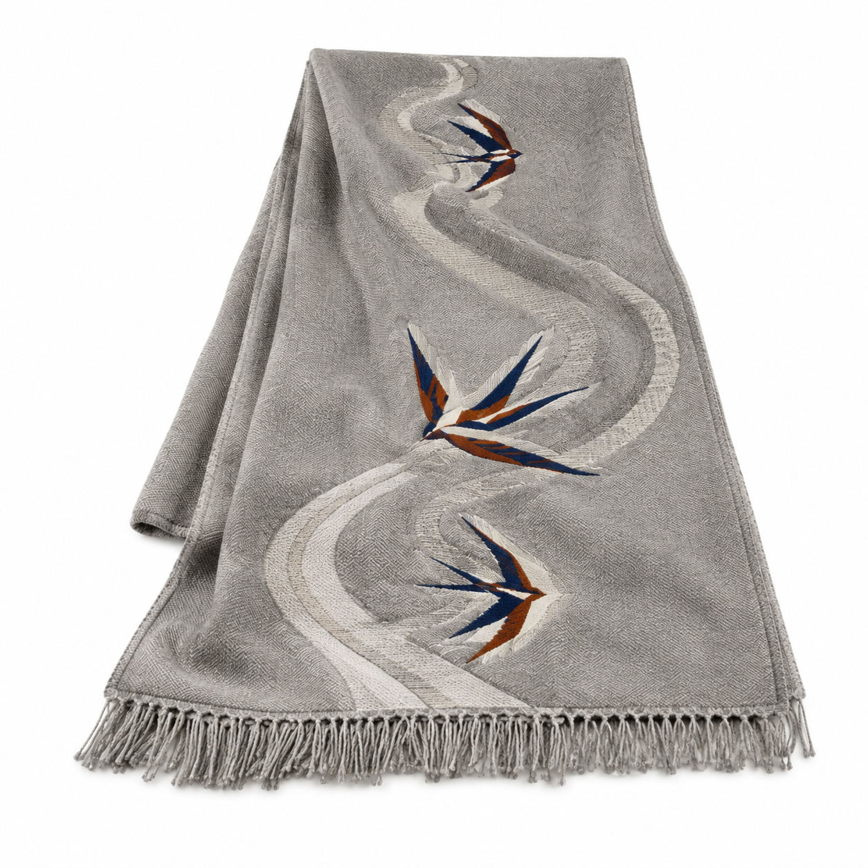 Riverpath Swallow Embroidered Throw